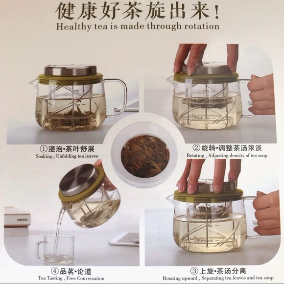 {DEYI} Rotary Filter Glass Tea Pot - 500ML - Picture 14 of 16